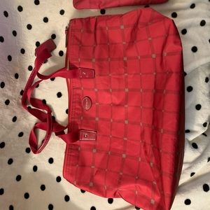 Pink coach folding tote bag